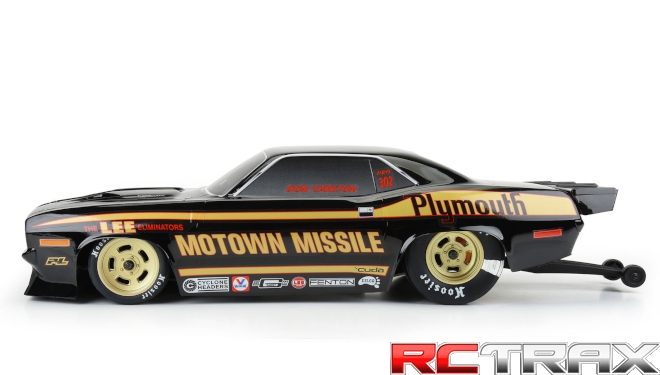 1/10 1972 Plymouth Barracuda Motown Missile Black Body: Drag Car