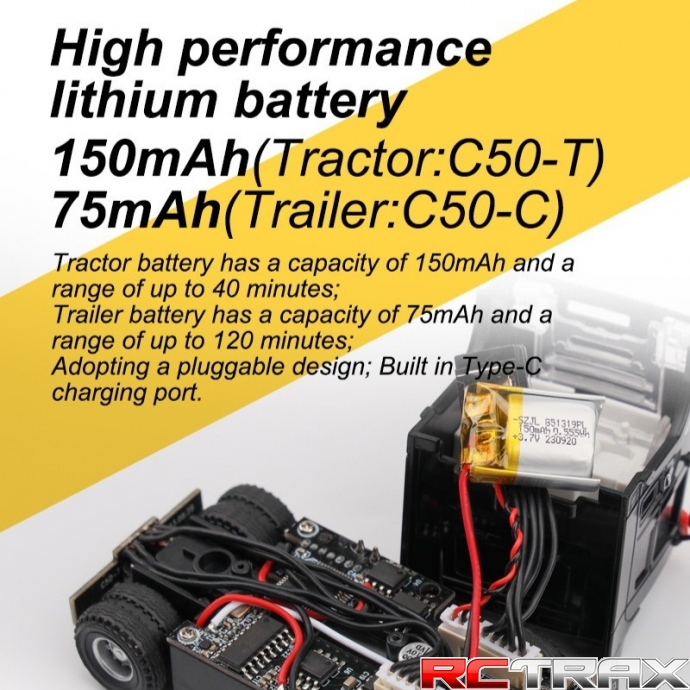 Turbo Racing ciężarówka RC 1/76 C50 ciągnik RTR - black