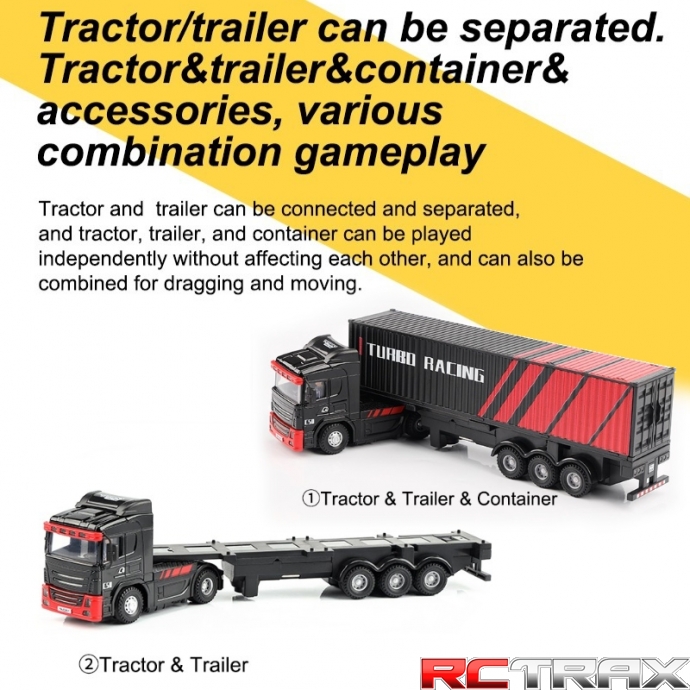 Turbo Racing ciężarówka RC 1/76 C50 ciągnik RTR - black