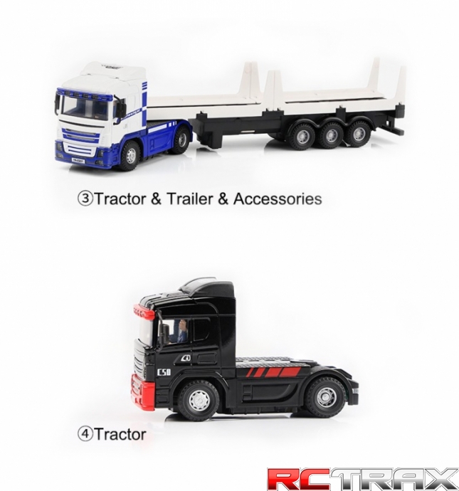 Turbo Racing ciężarówka RC 1/76 C50 z przyczepą RTR - white