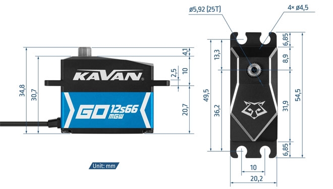 25T Kavan GO-12S66MGW serwo bezszczotkowe