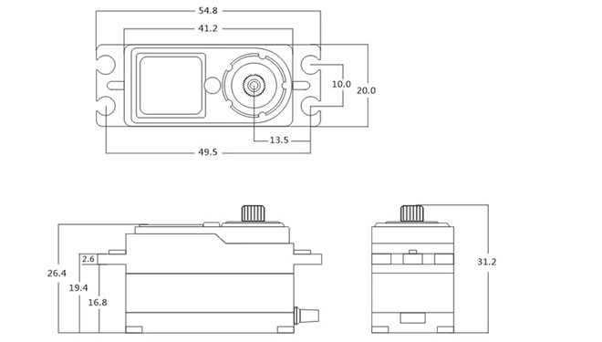 25T SRT CH6012 Low Profile Coreless Serwo D1 Drift (0.06s/12.0kg/7.4V)