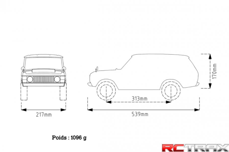 Karoseria ABS (twarda) LAND ROVER DISCOVERY 3-drzwiowa WB 313 mm