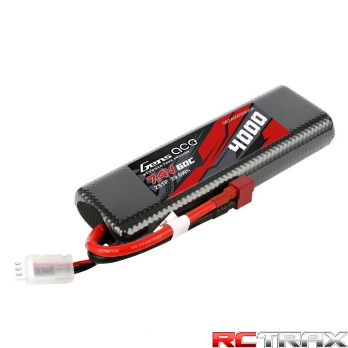 4000mAh 7,4V Akumulator Gens Ace 60C 2S1P T-plug Bashing