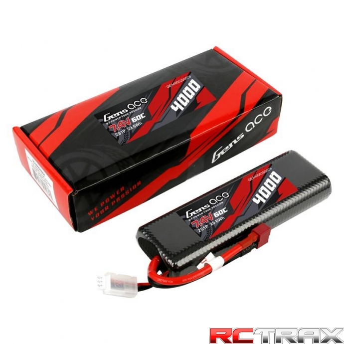 4000mAh 7,4V Akumulator Gens Ace 60C 2S1P T-plug Bashing