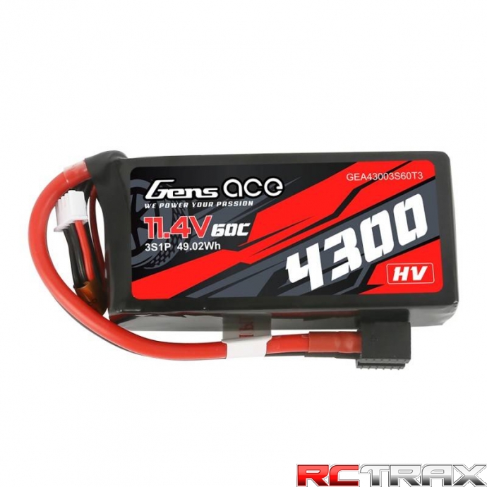 Akumulator Gens Ace 4300mAh 11.4V 60C 3S1P z XT60/T-Plug