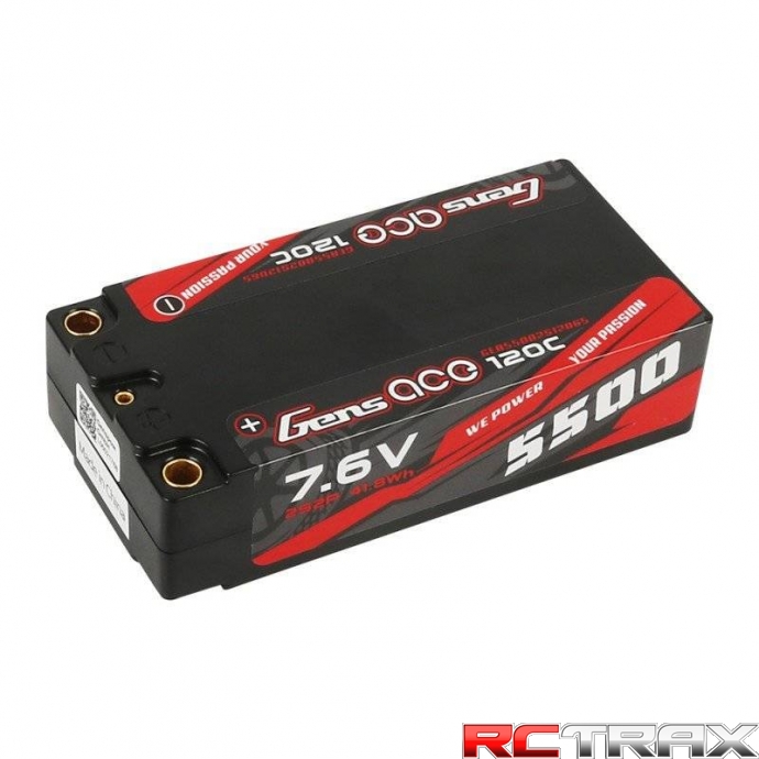 Akumulator Gens Ace 5500mAh 7.6V 100C 2S2P Shorty Black HardCase