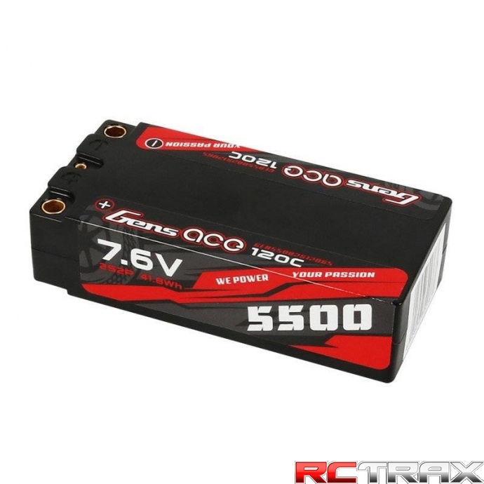 Akumulator Gens Ace 5500mAh 7.6V 100C 2S2P Shorty Black HardCase