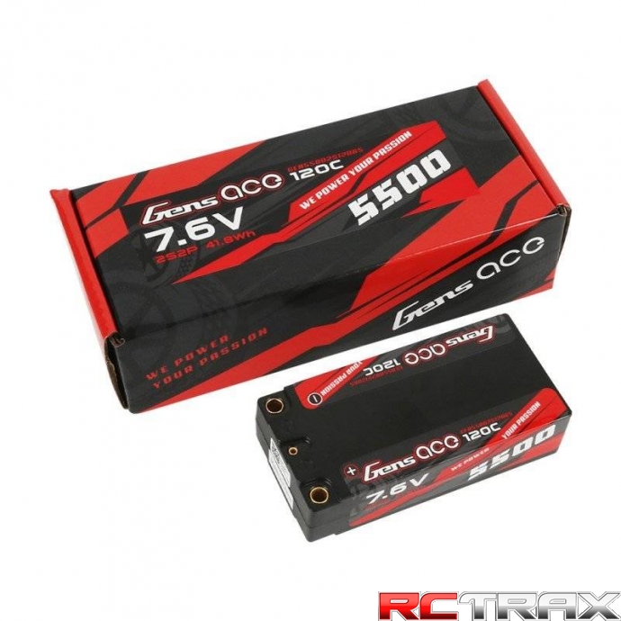 Akumulator Gens Ace 5500mAh 7.6V 100C 2S2P Shorty Black HardCase