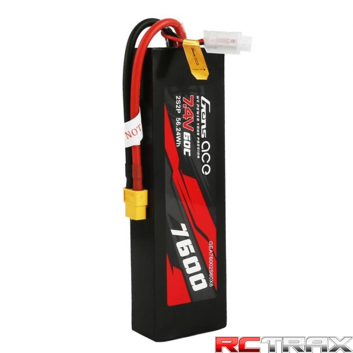 Akumulator Gens Ace 7600mAh 7,4V 60C 2S2P XT60 Material Case