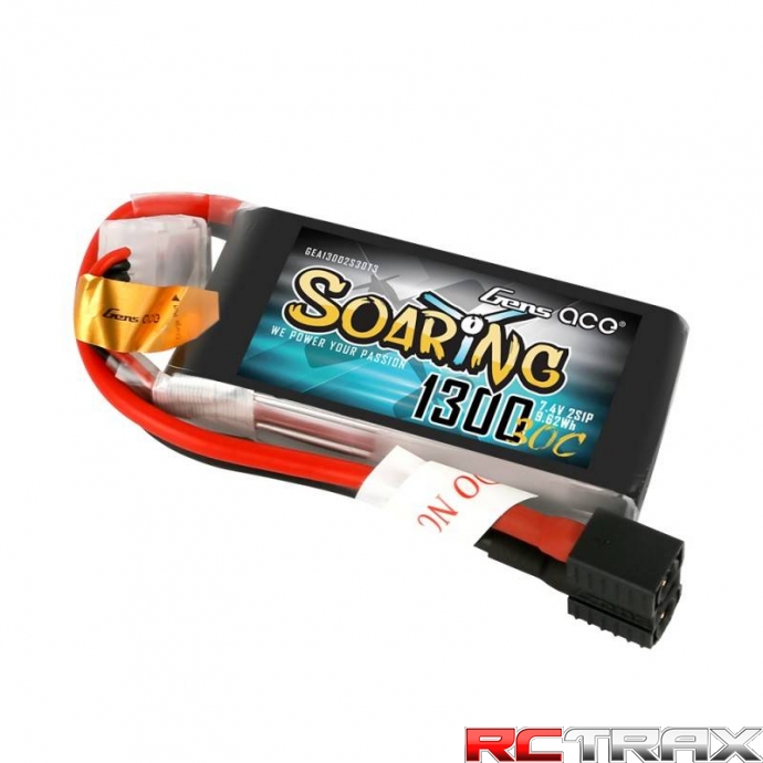 1300mAh 7.4V 30C 2S1P akumulator Gean Ace konektor EC3 XT60 T-Plug