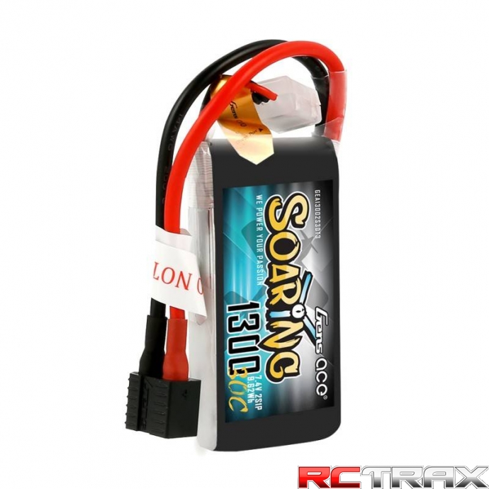 1300mAh 7.4V 30C 2S1P akumulator Gean Ace konektor EC3 XT60 T-Plug