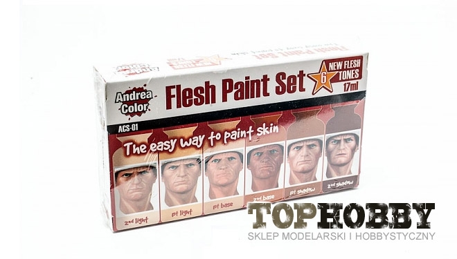 Andrea ACS-01 zestaw farb akrylowych do malowania skóry Flesh Paint Set figurki sklep