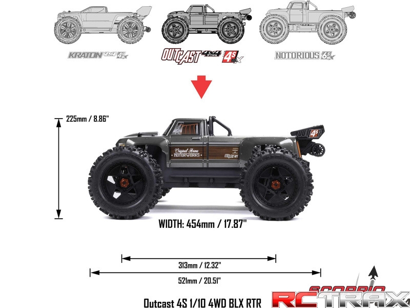 OUTCAST ARRMA 4S V2 BLX 1:10 4WD RTR
