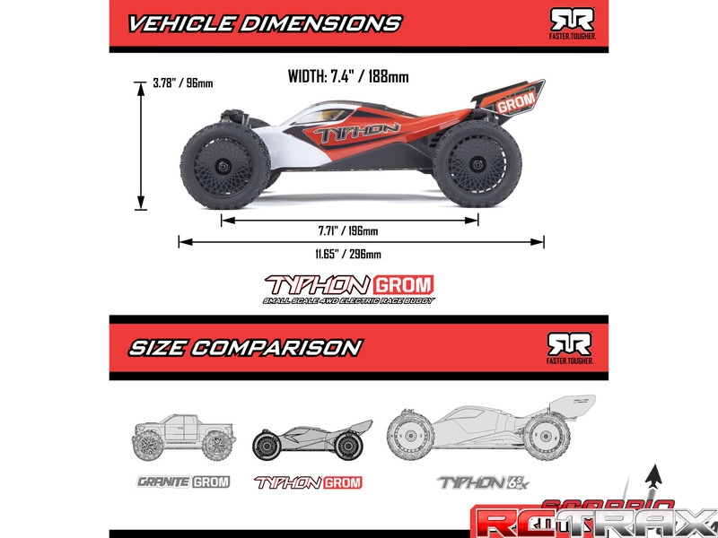 Arrma Typhon Grom 1:18 4WD Smart RTR niebieski/srebrny