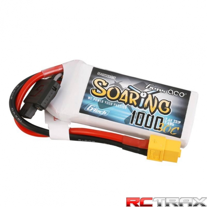 1000mAh 7,4V 30C Gens Ace G-Tech Soaring 2S1P XT60