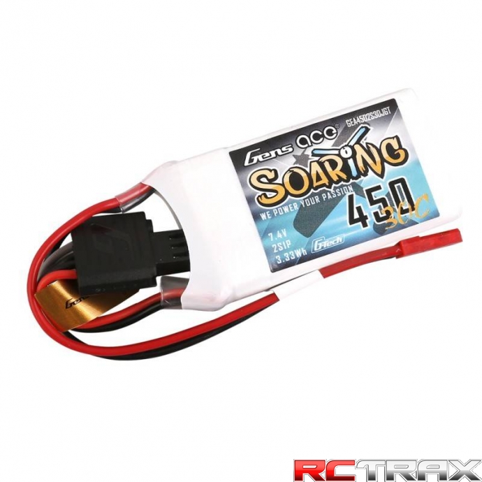 450mAh 7,4V 30C Gens ace G-Tech Soaring 2S1P JST-SYP