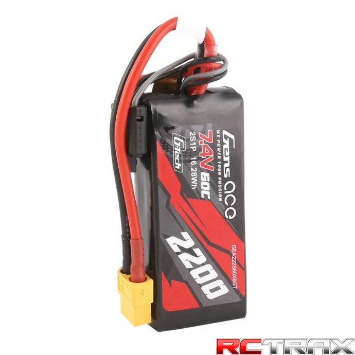 2200mAh 7,4V 60C GensAce G-Tech LiPo 2S1P XT60