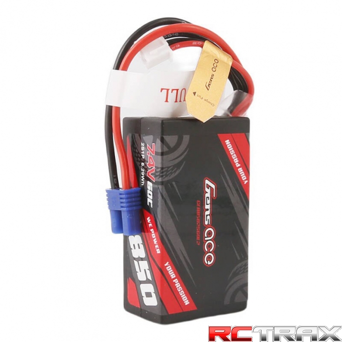 850mAh 7,4V 60C  akumulator Gens Ace 2S1P EC2 Plug