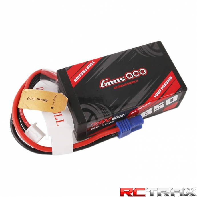 850mAh 7,4V 60C  akumulator Gens Ace 2S1P EC2 Plug