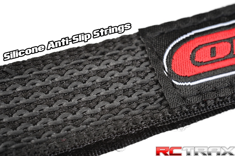 Team Corally C-50535 - Pro Battery Straps - 300x20mm - Metal Buckle - Silicone Anti-Slip Strings - Black - 2 pcs