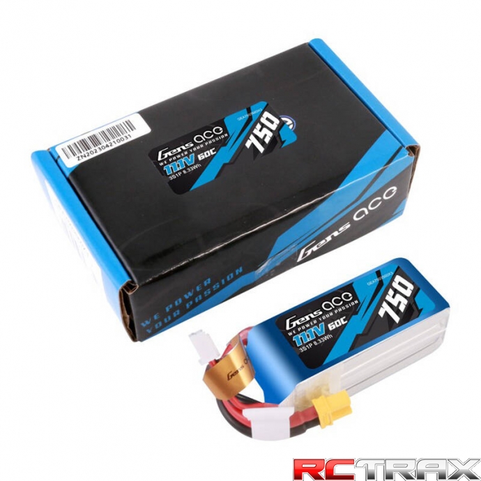 GENS ACE 750MAH 11.1V 60C 3S1P LIPO BATTERY PACK WITH XT30