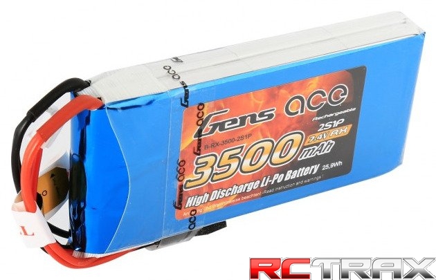 Gens Ace 1000mAh 7.4V 25C 2S1P XT60 Battery