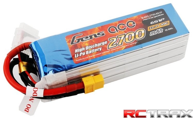 Gens Ace 2700mAh 22.2V 45C 6S1P XT60 Battery