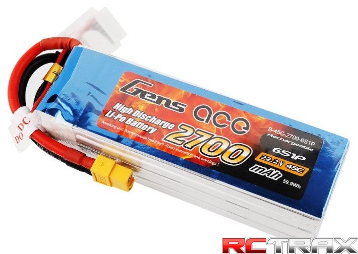 Gens Ace 2700mAh 22.2V 45C 6S1P XT60 Battery