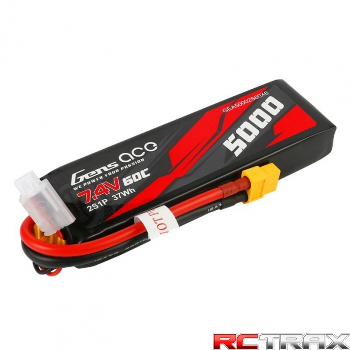 Gens Ace Battery 5000mAh 7,4V 50C 2S1P XT60 Material Case