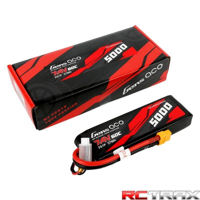 Gens Ace Battery 5000mAh 7,4V 50C 2S1P XT60 Material Case