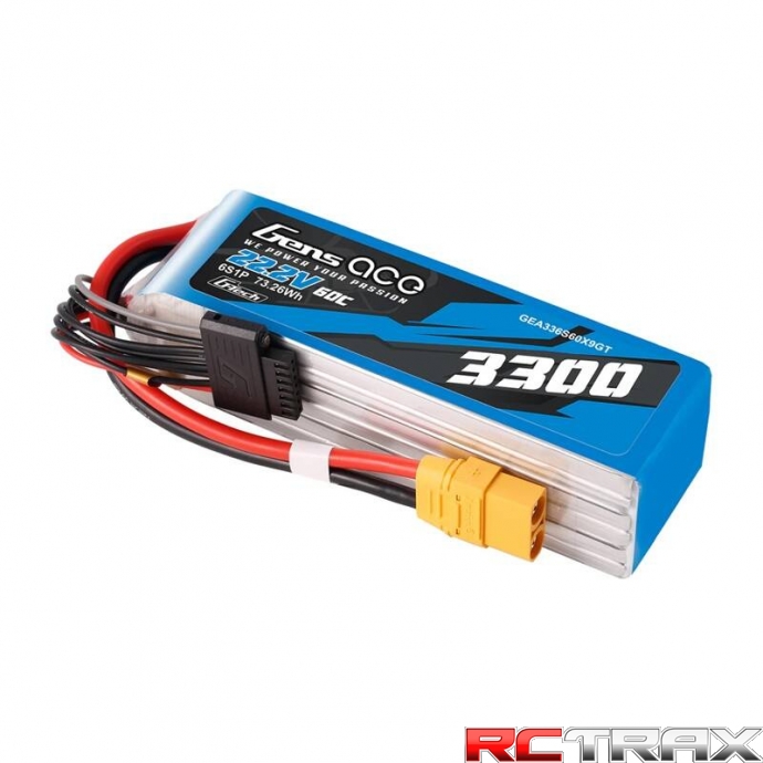 Gens Ace G-Tech 3300mAh 22.2V 60C 6S1P XT90 Lipo Battery Pack