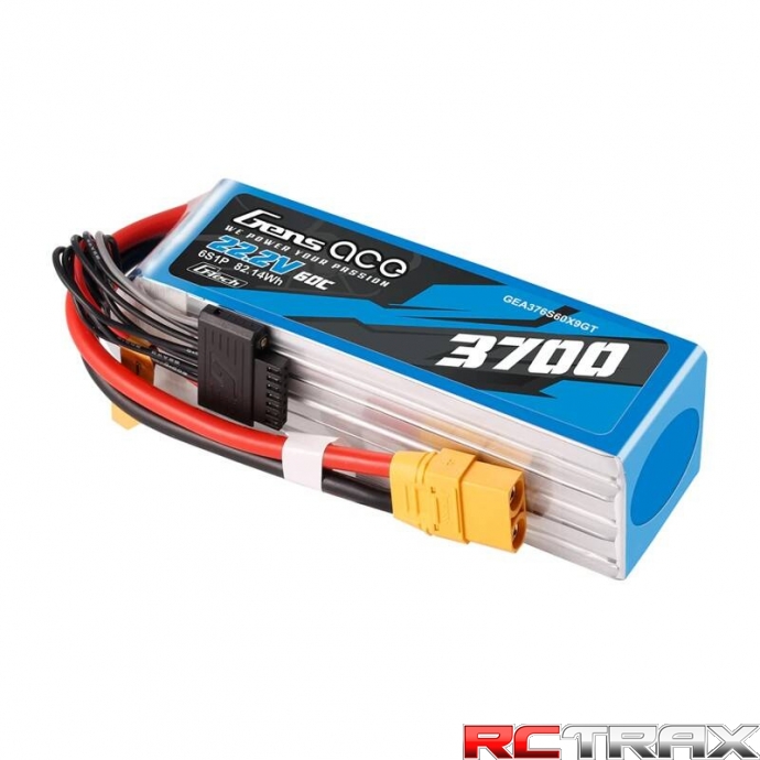 Gens Ace G-Tech 3700mAh 22.2V 60C 6S1P XT90 Lipo Battery Pack