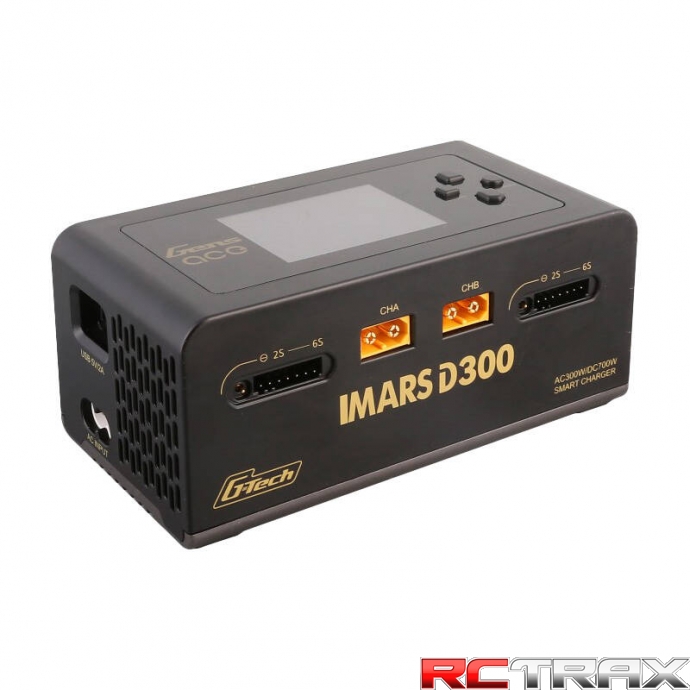 Gens Ace IMARS D300 G-Tech Channel AC/DC 300W/700W RC Battery Charger-EU Black