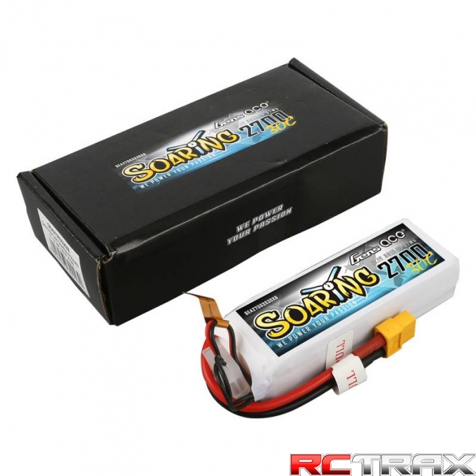 Gens Ace Soaring 2700mAh 11.1V 30C 3S1P Lipo Battery Pack with XT60 plug