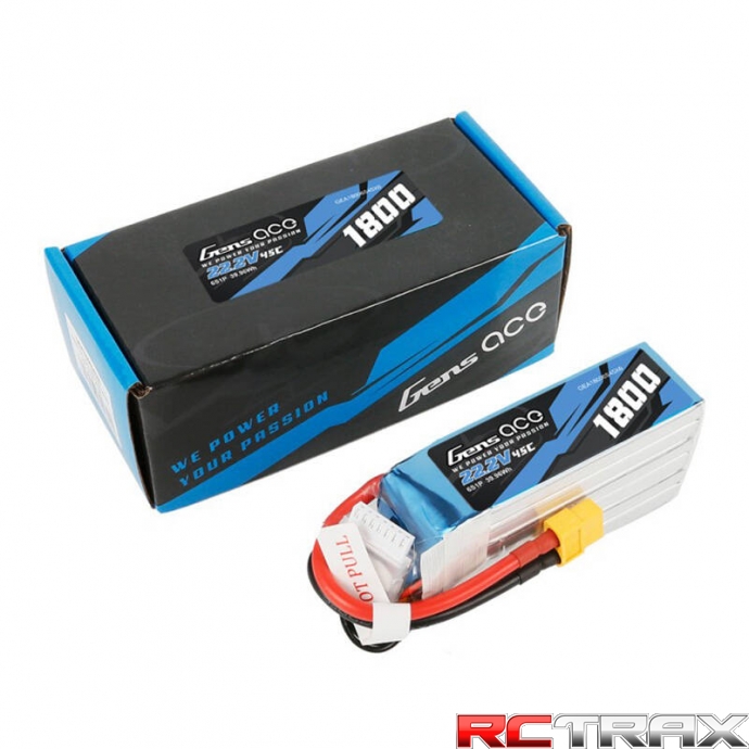 Gens ace 1800mAh 22.2V 45C 6S1P Lipo Battery Pack