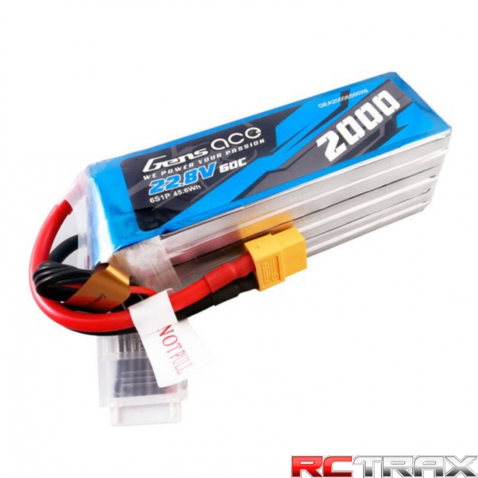 Gens ace 2000mAh 22.8V 60C 6S1P High Voltage Lipo Battery Pack with XT60 Plug