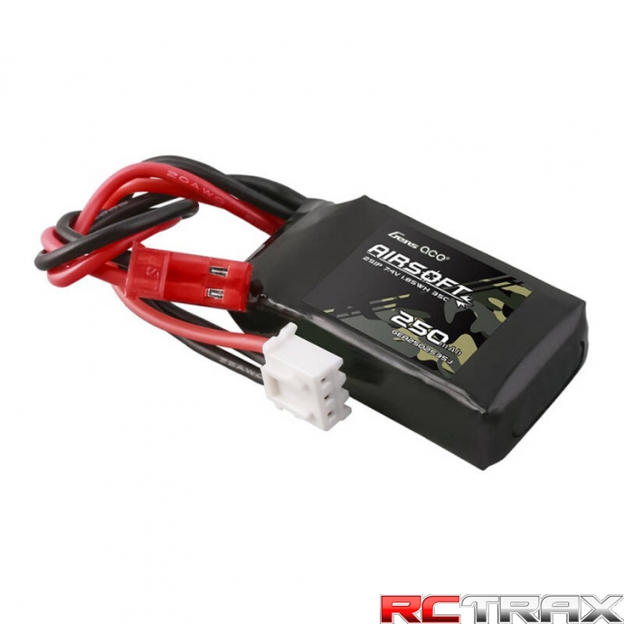 Gens ace 250mAh 7.4V 35C 2S1P Airsoft Gun Lipo Battery with JST-SYP Plug