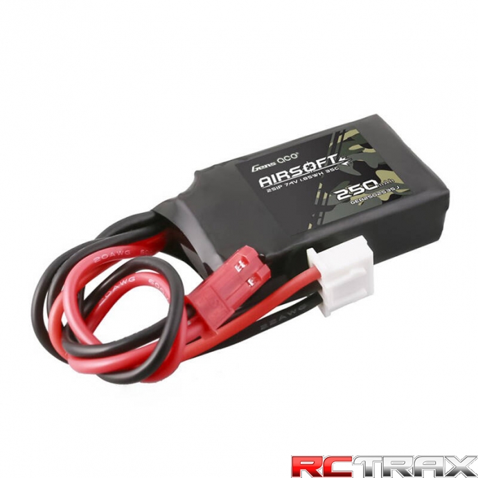 Gens ace 250mAh 7.4V 35C 2S1P Airsoft Gun Lipo Battery with JST-SYP Plug