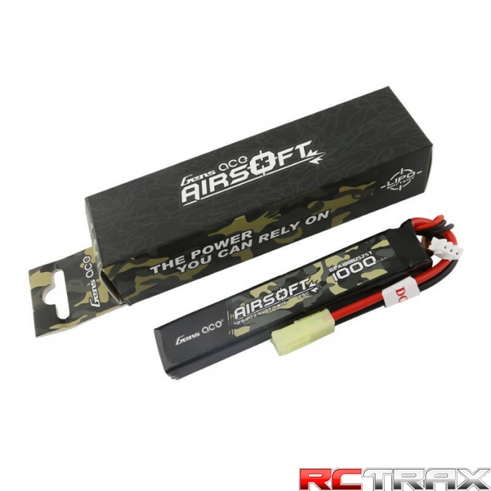 Gens ace 25C 1000mAh 2S1P 7.4V Airsoft Gun Lipo Battery with mini Tamiya Plug