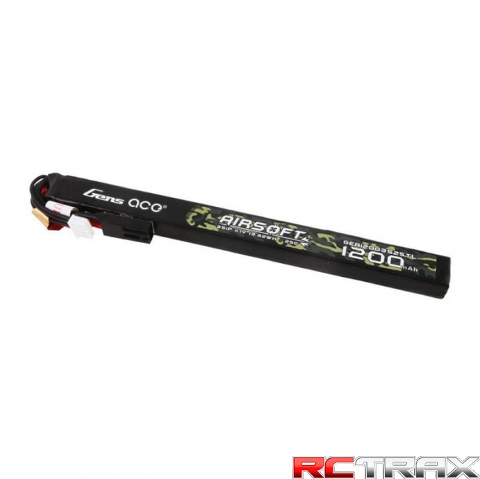 Gens ace 25C 1200mAh 3S1P 11.1V Airsoft Gun Lipo Battery with mini Tamiya Plug Long size