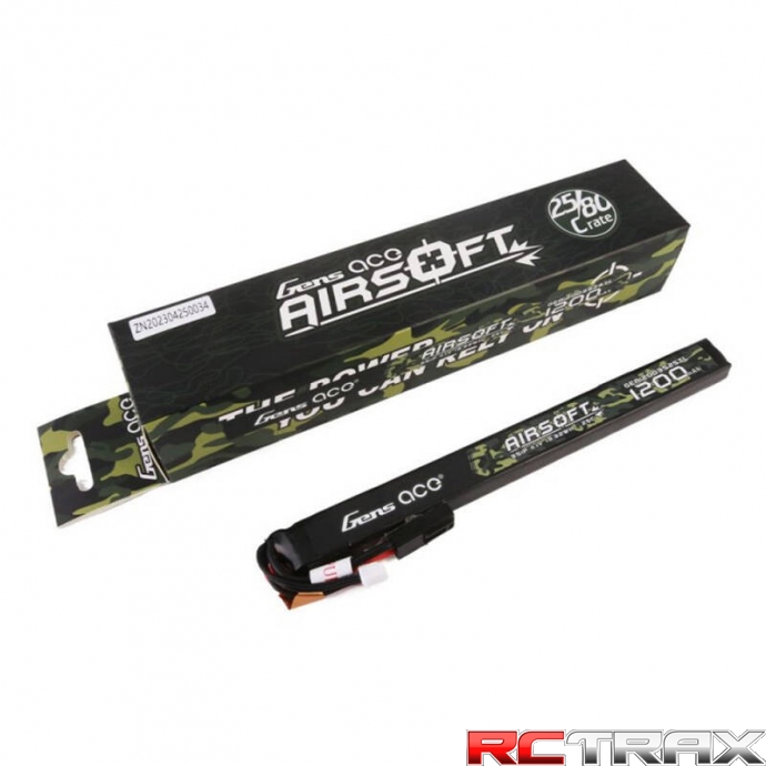 Gens ace 25C 1200mAh 3S1P 11.1V Airsoft Gun Lipo Battery with mini Tamiya Plug Long size