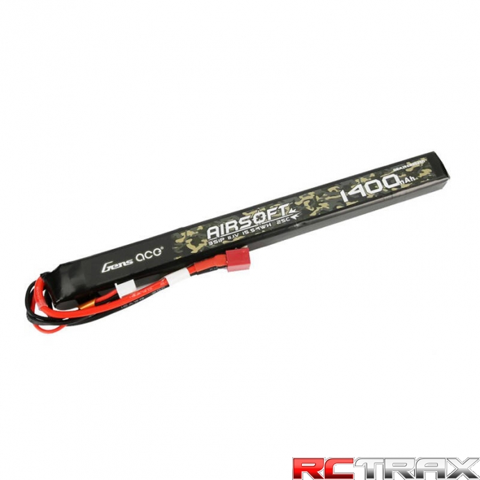 Gens ace 25C 1400mAh 3S1P 11.1V Airsoft Gun Lipo Battery with T Plug