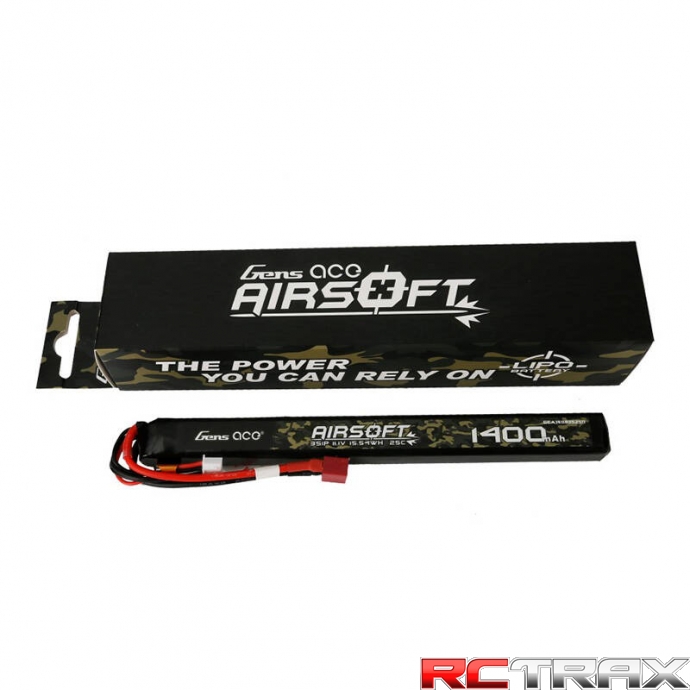 Gens ace 25C 1400mAh 3S1P 11.1V Airsoft Gun Lipo Battery with T Plug