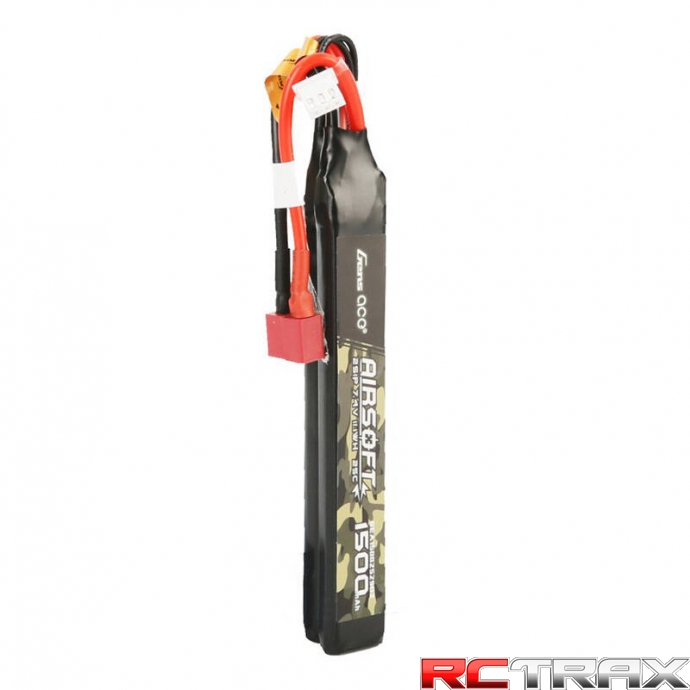 Gens ace 25C 1500mAh 2S1P 7.4V Nunchuck 2X Airsoft Gun Lipo Battery with T Plug