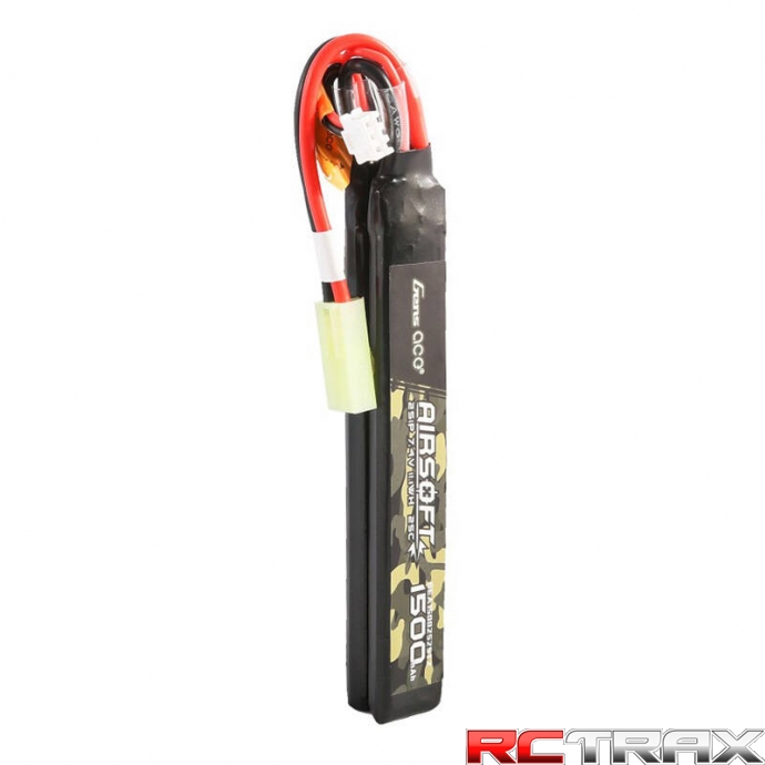 Gens ace 25C 1500mAh 2S1P 7.4V Nunchuck 2X Airsoft Gun Lipo Battery with mini Tamiya Plug
