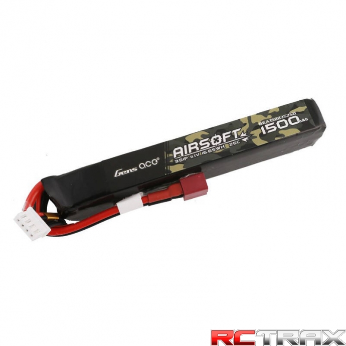 Gens ace 25C 1500mAh 3S1P 11.1V Airsoft Gun Lipo Battery with T Plug