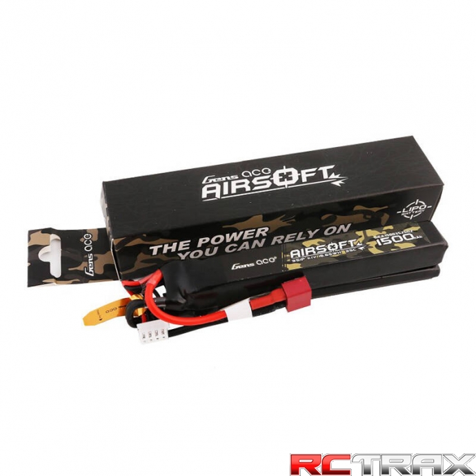 Gens ace 25C 1500mAh 3S1P 11.1V Nunchuck 2X Airsoft Gun Lipo Battery with T Plug