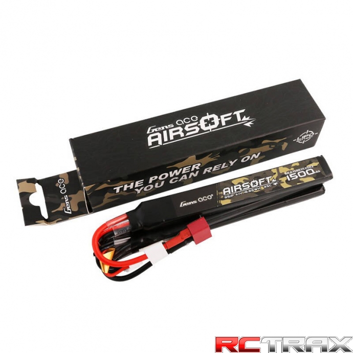 Gens ace 25C 1500mAh 3S1P 11.1V Nunchuck 3X Airsoft Gun Lipo Battery with T Plug