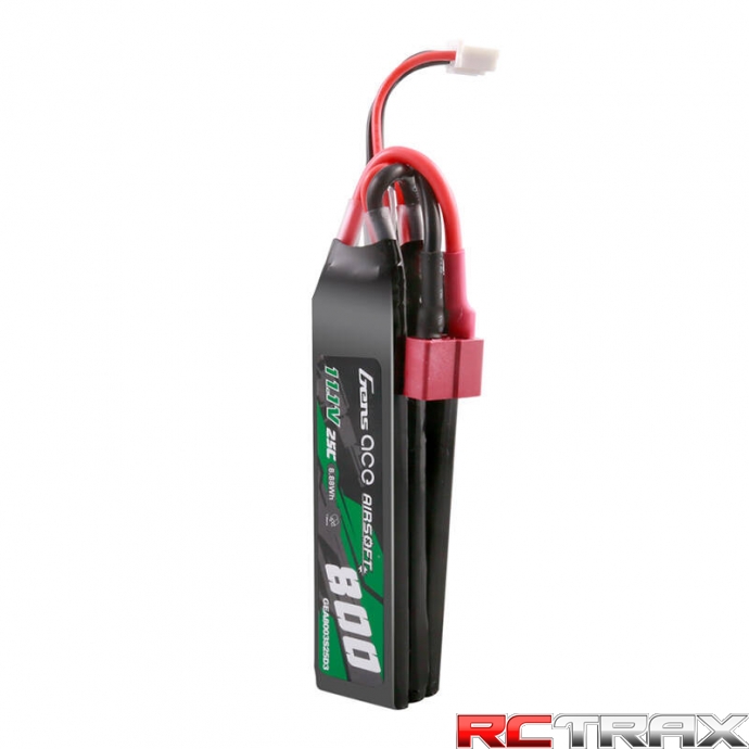Gens ace 25C 800mAh 3S1P 11.1V NUNCHUCK 3X Airsoft Gun Lipo Battery with Deans(T) Plug